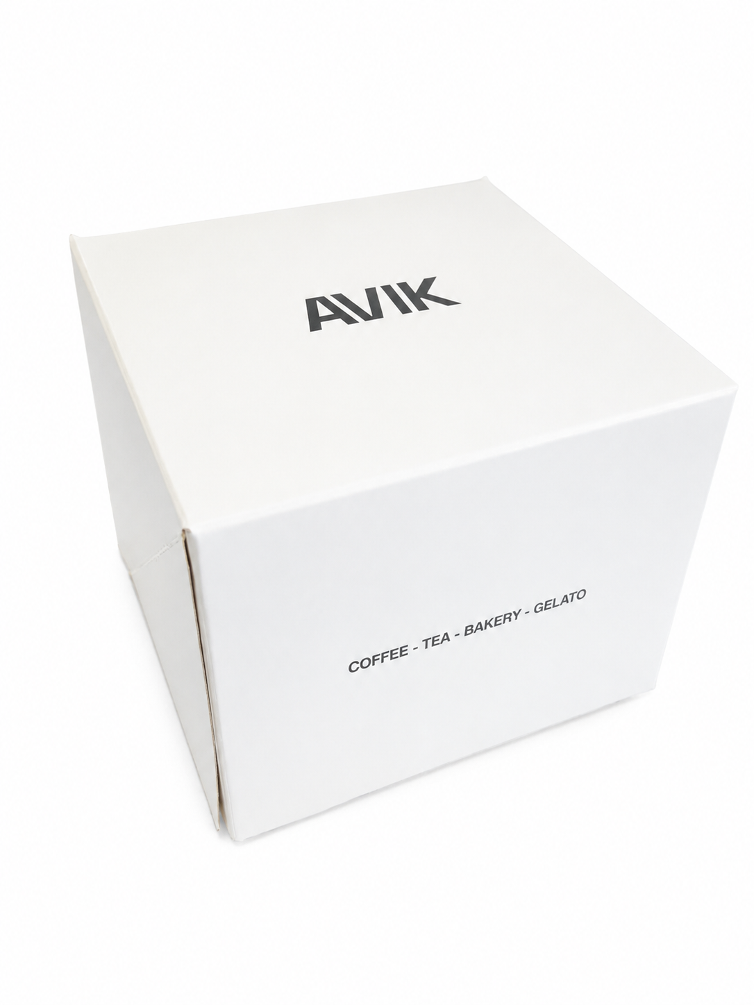White AVIK cake box for coffee, tea, bakery and gelato